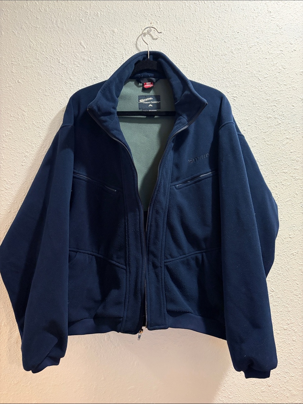 Simms Men's Navy Windstopper Fleece fly fishing Jacket - Full Zip XL